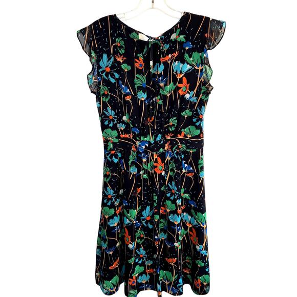 Hi There 6 Blue Floral Women's Sleeveless Sun Dress Miss Size Small S - Picture 6 of 7